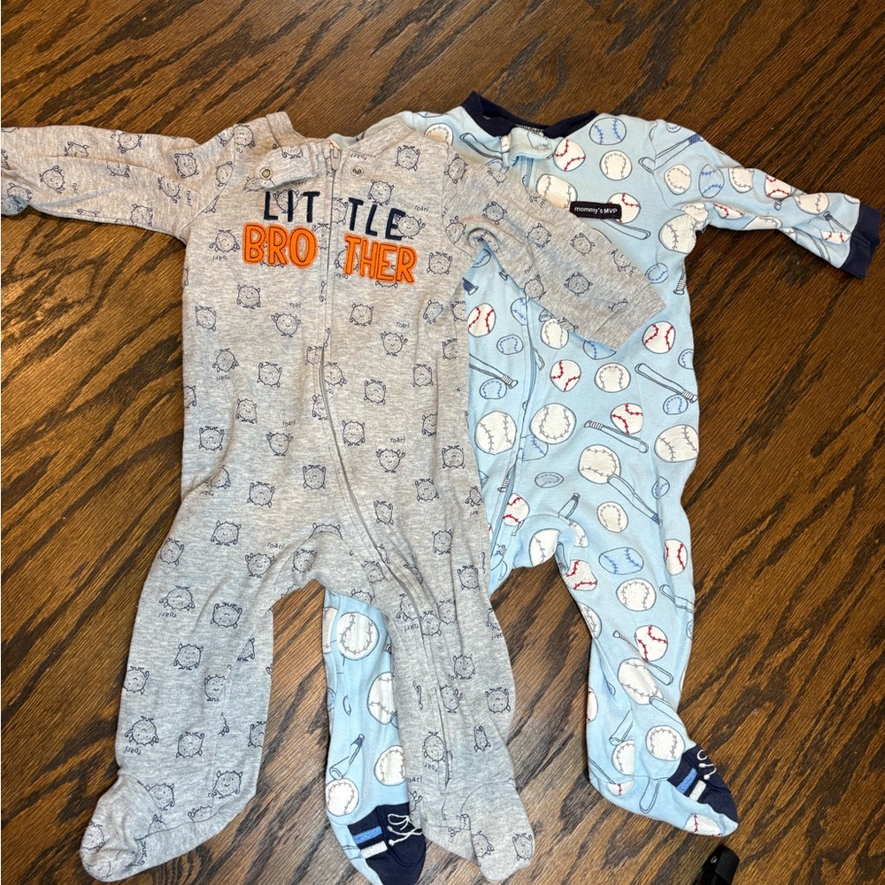 Carter's Gray and Blue Little Brother Footies